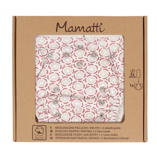 Mamatti Látková plienka EKO sada - nohavičky + 2 x plienka, veľ. 5-14 kg, Rozeta