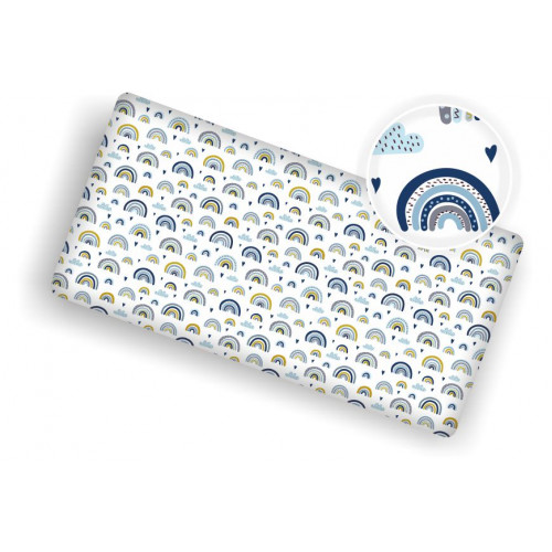 Bavlnená prestieradlo - Dúha, modrá, vel. 140x70 cm