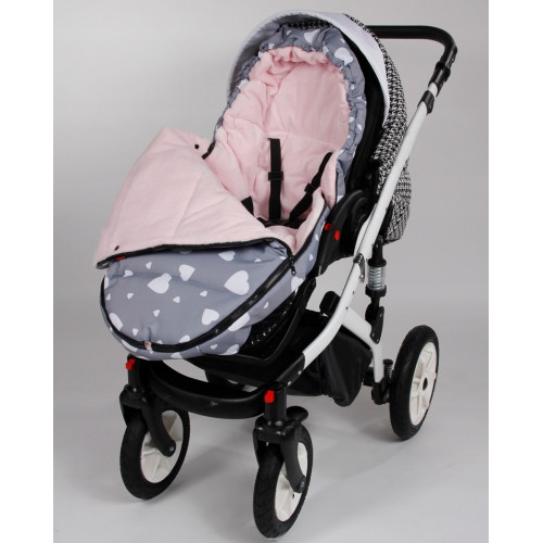 Baby Nellys Fusak maxi s Minky 105x50cm - Flowers, sivý