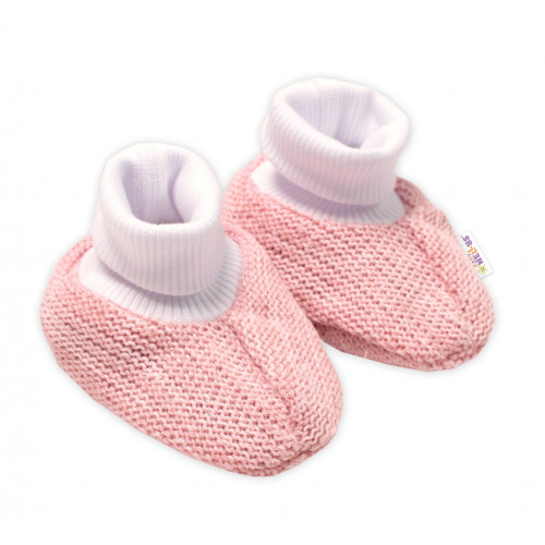 3-dielna súprava Hand made, pletený kabátik, kalhoty a topánky, ružová,veľ. 62