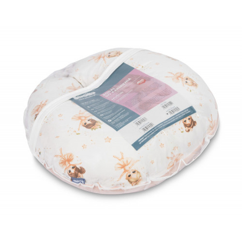 Dojčiace vankúš, podkova, mušelín, bavlna, Baletka, púdrovo ružová