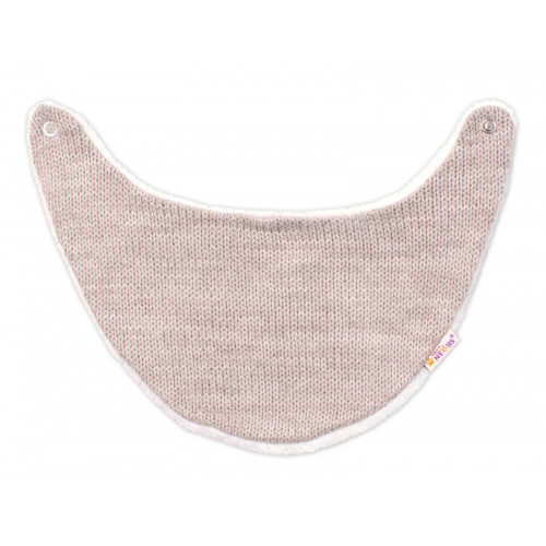 Baby Nellys Pletená zimná čiapka s kožúškom a šatkou Star, béžová