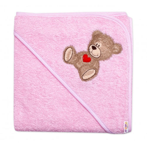 Froté osuška s kapucňou,80x80cm Sweet dreams by TEDDY - ružová