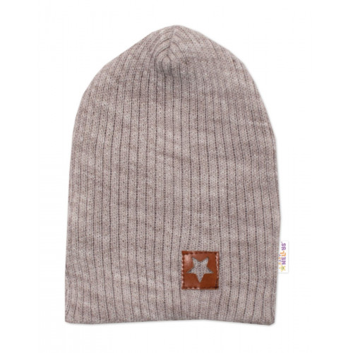 5-dielna pletená sada Baby Nellys, Boy, body, nohavice, sveter, čiapka, motýlik, béžová,68