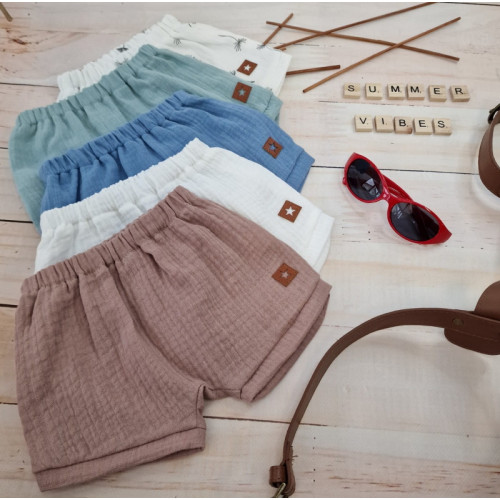 Dojčenské kraťasy mušelín, Púpavy Z&Z, smotanové