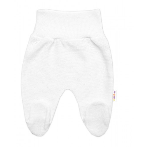 Pletené dojčenské polodupačky Hand Made, Baby Nellys, biele, veľ. 62