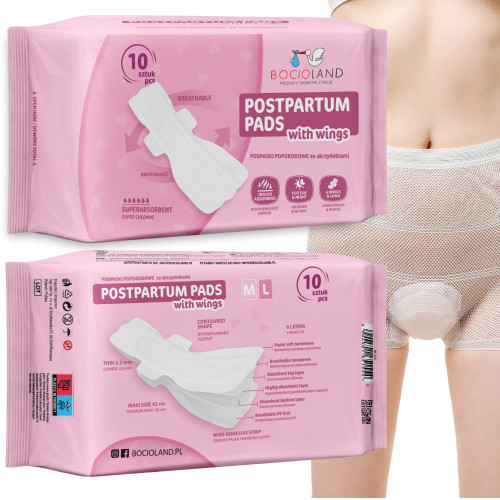 Výhodné balenie - Vysoko absorpčné popôrodné vložky s krídelkami - 3x 10ks