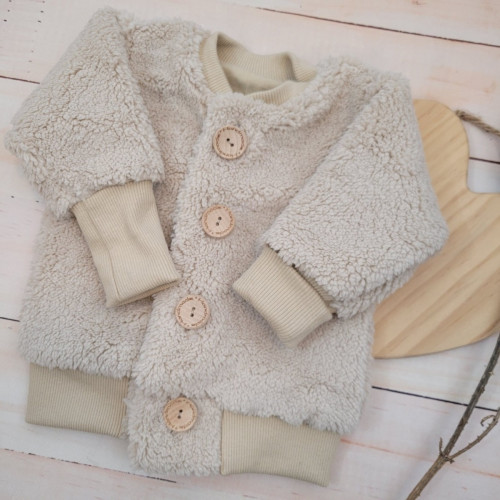 Detská hrejivá bundička/mikina medvedík, béžová, 56/62