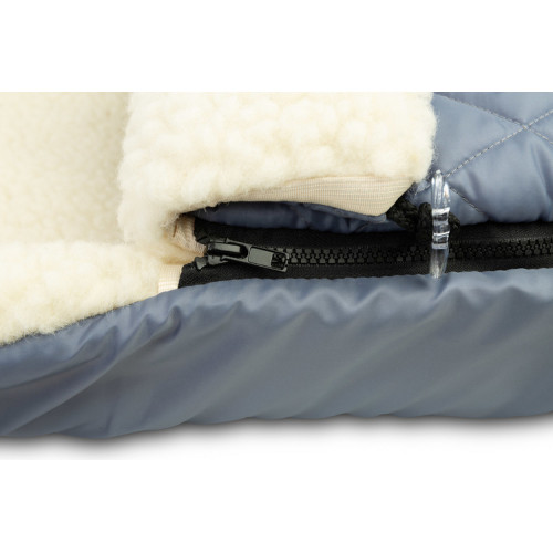 Prešívaný vlnený fusak do kočíka - grafit