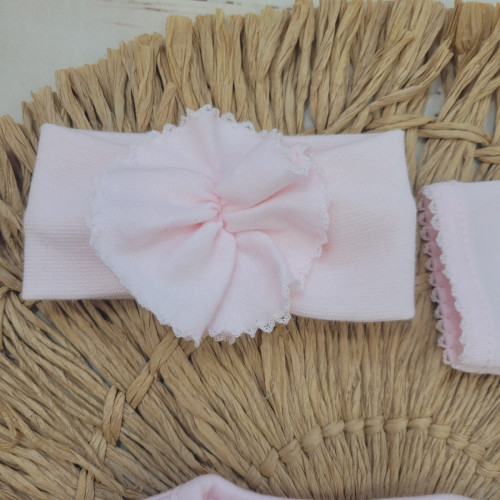 4-dielna bavlnená sada pre bábätko do pôrodnice, sv. ružová