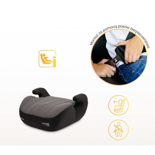 Detská autosedačka/podsedák, Tiger I-size (125-150) - sivá