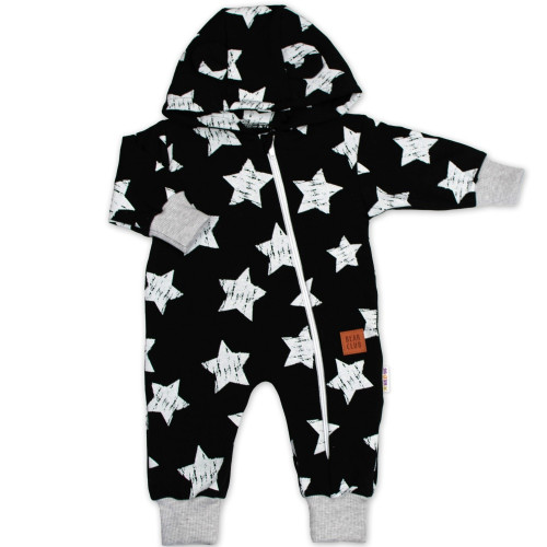 Rastúci teplákový overal pre bábätko, čiapky, topánky, 3D, Nature Star - čierny