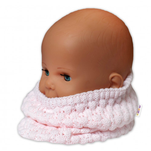 BABY NELLYS Pletený nákrčník / komínok - ružový