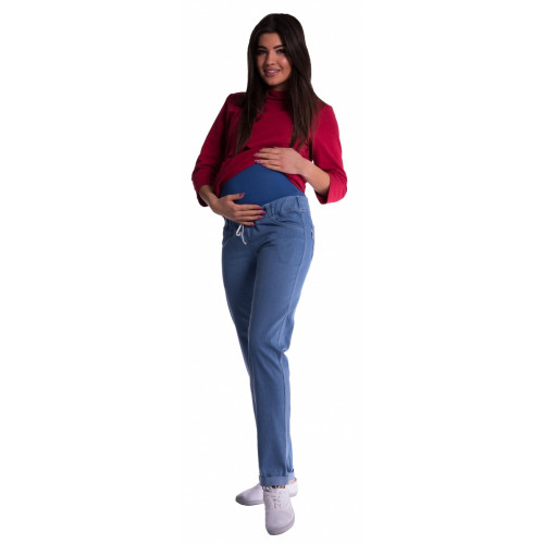 Be MaaMaa Tehotenské nohavice -  svetly jeans