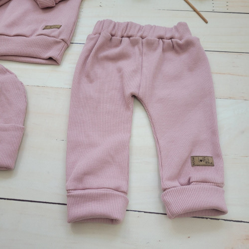 Rebrovaná rastúca 3D sada, bavlna, Lovely One, ružová, veľ. 68/74