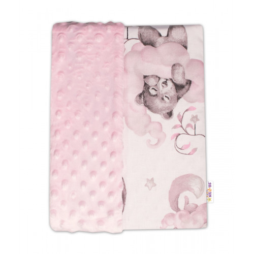 6-dielna výhod. sada s darčekom pre bábätko Baby Nellys, 135x100 Zvířátka na mráčku,ružová