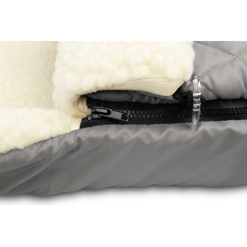 Prešívaný vlnený fusak do kočíka - šedý