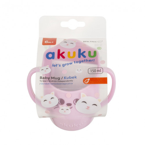 Detský Hrnček s uškami, naklonený - ružový