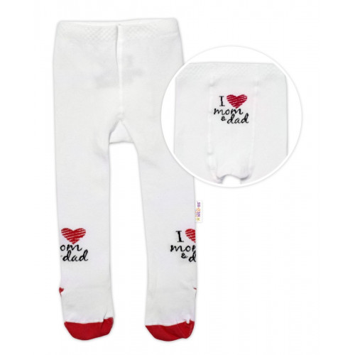 Bavlnené pančucháče I love mom & dad - červené, veľ. 80/86