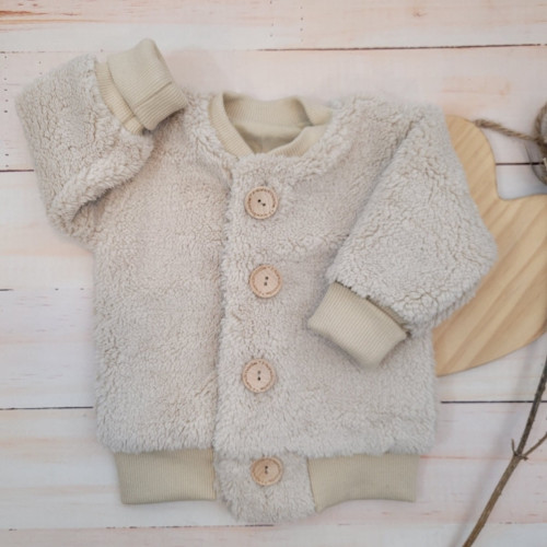 Detská hrejivá bundička/mikina medvedík, béžová, 56/62