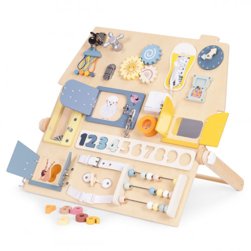 Veľká drevená Montessori senzorická tabuľa pre deti, vzdelávací panel XL