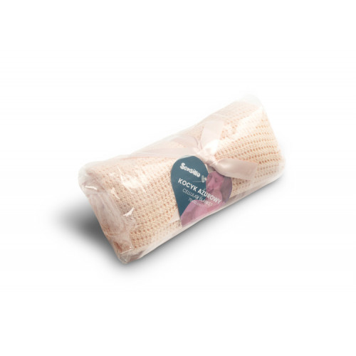 Jemná ažurková bavlnená dečka 110x70 - sv. rúžová