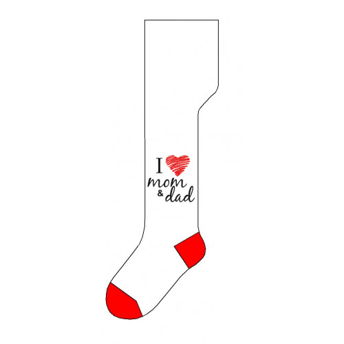 Bavlnené pančucháče I love mom & dad - červené, veľ. 80/86