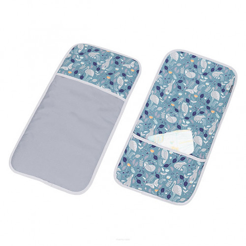 Cestovná prebaľovacia podložka Zvieratká, sv. modrá, 32x60cm