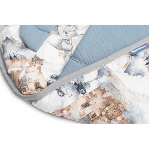 Zavinovačka 2v1 do autosedačky, kočíka, mušelín, bavlna - Dráčik modrý, jeans