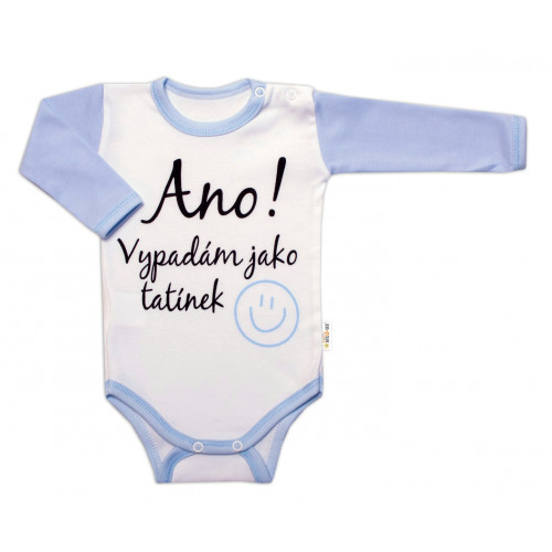 Body dlhý rukáv s vtipným textom Baby Nellys, Ano! Vypadám jako tatínek, kluk, veľ. 80