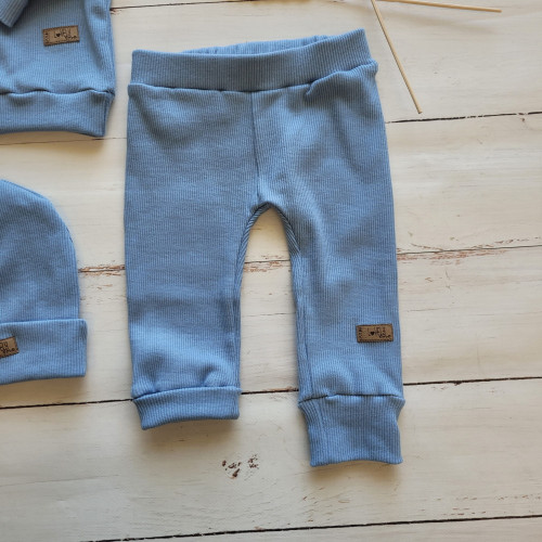 Rebrovaná rastúca 3D sada, bavlna, Lovely One, modrá, veľ. 80/86