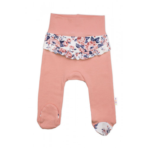 Bavlnená sada 2D, body + polodupačky Ružičky, púdrovo ružová