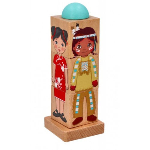 Adam Toys Drevená rotačná hádanka Deti sveta