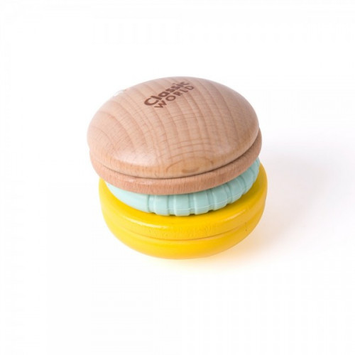 Hrkálka makrónky drevo / plast v krabičke 12x16x8cm 6m +