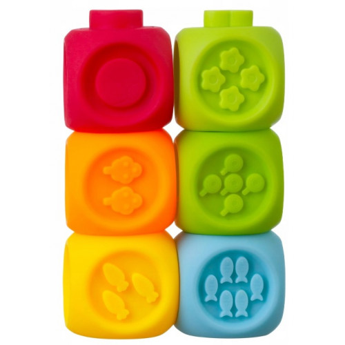 Vzdelávacie, edukačné farebné kocky - 6ks