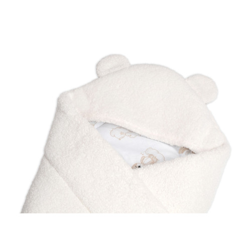Baránková zavinovačka s kapucňou bavlna/baránok, Teddy Boucle- Medvedík smotana