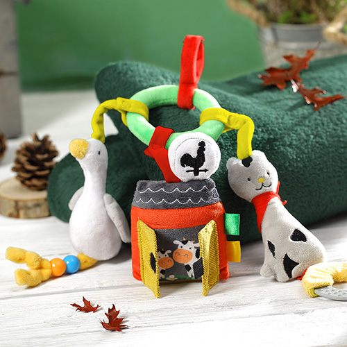 BabyOno Závesná edukačná hračka na kočík ON THE FARM