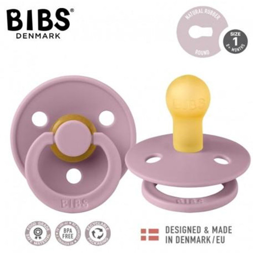 Kaučukový cumlík BIBS, 0-6 m, púdrová/fialová