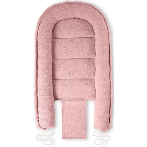 Obojstranné hniezdočko s vankúšikom Teddy Bouclé - pudrovo rúžová
