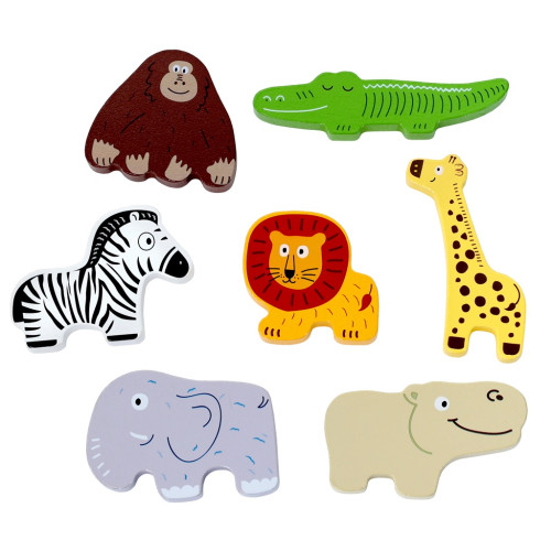 Drevené puzzle Safari prepojiteľné, 7 dielov