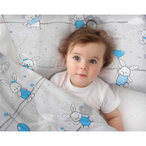 Mantinel s obliečkami Premium, Baby Nellys, 3D sada, Good night Animals, sivé BOY, 135x100