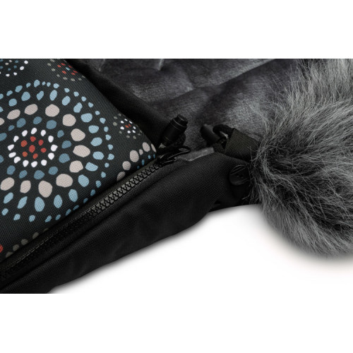 Prešívaný fusák s kožušinou SENSILLO OLAF ROZETA - čierny