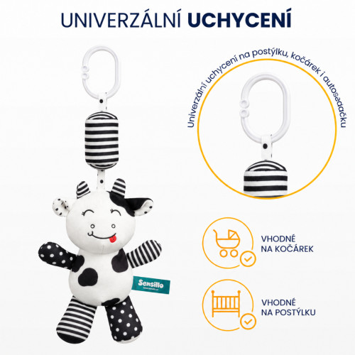 Závesná hračka do kočíka BLACK&WHITE - kravička