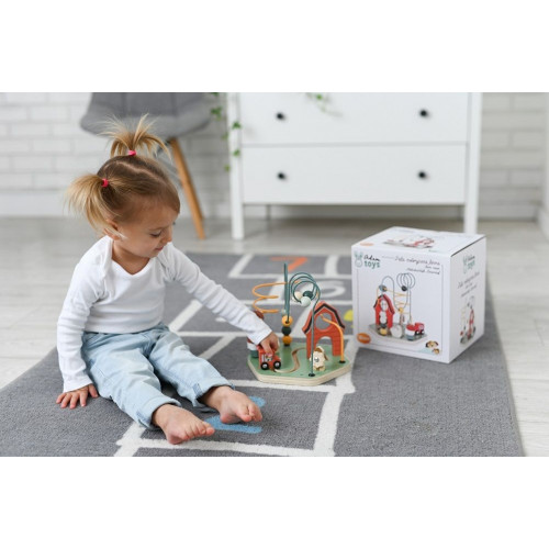 Edukačná drevená presúvačka s labyrintom Farma