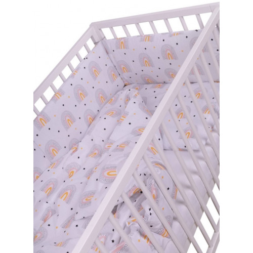 3-dielna sada Mantinel s obliečkami Rainbow, biela s potľačou