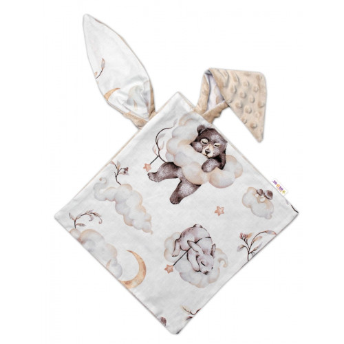 6-dielna výhod. sada s darčekom pre bábätko Baby Nellys, 120x90 Zvířátka na mráčku, bežová