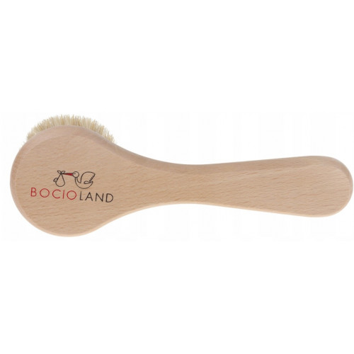 Drevená velká kefa s pevným prírodným vlasom, prírodná