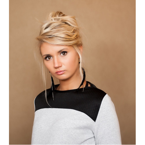 Be MaaMaa Tehotenské šaty / tunika Lizzy dl. rukáv - sivý melírek / čierne, L/XL