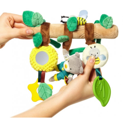 Závesná edukačná hračka na kočík Teddy Gardener, mätová, béžová