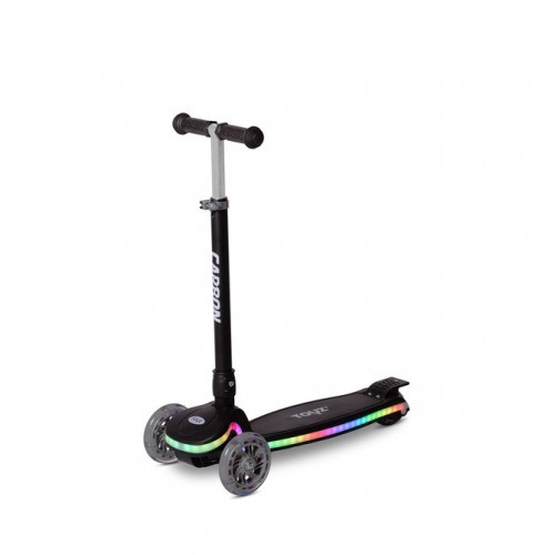 Kolobežka pre deti, 3 kolesová carbon - čierná